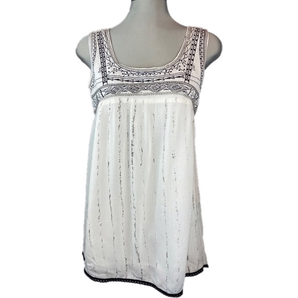 FUNSPORT Tribal Embroidered Sleeveless Dress Tunic - Picture 2 of 7